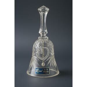 Vintage Raimond Italy 24% Etched Hand Cut Lead Crystal Dinner Bell 7.5" Tall